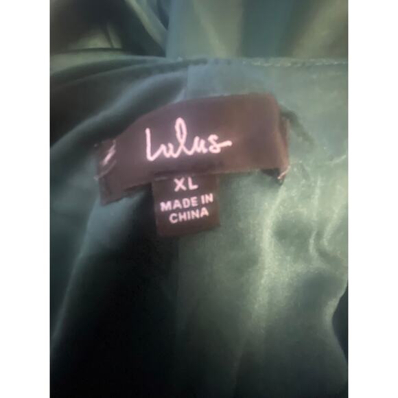 LULU'S XL Love In Your Life Emerald Green Satin Halter Maxi Dress NEW B171 - Picture 10 of 12